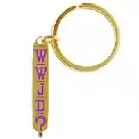 WWJD Gold Key Chain or Jacket Pull Jesus