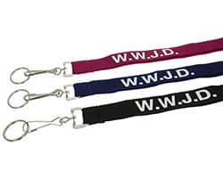 WWJD Christian Lanyard in Colors