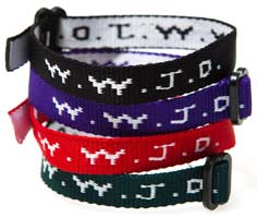 WWJD Cloth Bracelet Assortment (Pkg of 6)