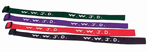 WWJD Woven Cloth Bracelets - Pk 6