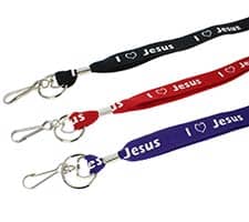 I Love Jesus Christian Lanyard ID Badge Holder & Keychain