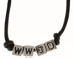 WWJD Silver Blocks Necklace