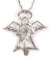 Cubic Zirconia Guardian Angel Necklace