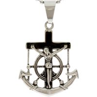Mariners Anchor Crucifix Necklace, Mariners Crucifix
