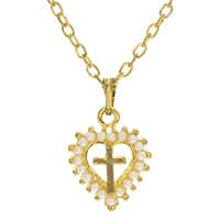 Gold Heart Cross Necklace - Cross and Heart Necklace