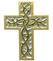 Thorn Cross Pin - Gold Cross Easter Pin