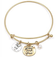 Christ Wire Bangle Bracelet Gold