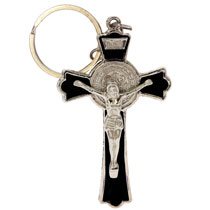 St Benedict Metal Crucifix Key Chain
