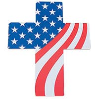 USA Flag Auto Religious Cross Magnet For Cars