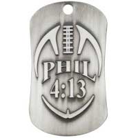 Philippians 4:13 Football Dog Tag