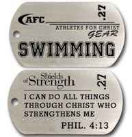 Stainless Steel Swimmer Necklace - Phil 4:13