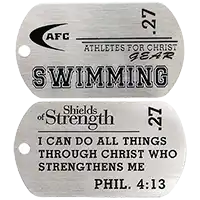 Swimmer Necklace with Phil 4:13 Bible Verse