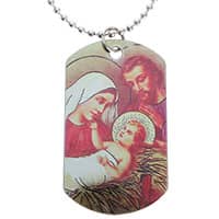 Holy Family Dog Tag Necklace 