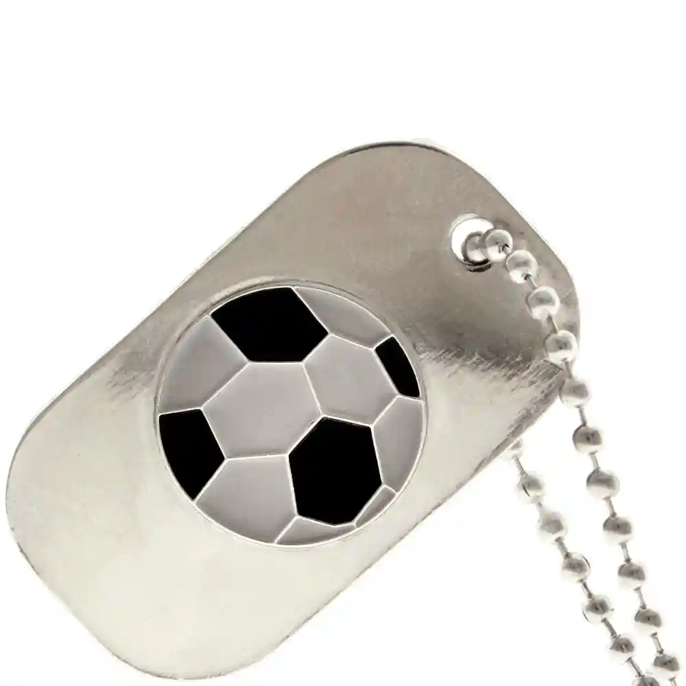 Soccer Dog Tag Necklace - Soccer Necklace