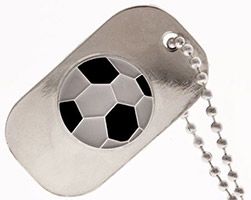 Soccer Dog Tag Necklace - Soccer Necklace