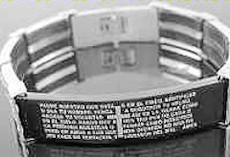 Men's Stainless Steel The Lords Prayer   Watch-Style Bracelet