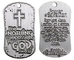 Prayer of Salvation Dog Tag Necklace