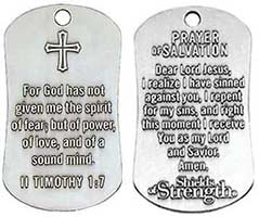 II Timothy 1:7 Plan of Salvation Dog Tag