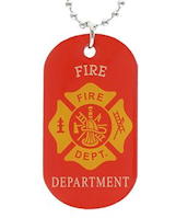 FireFighter Shield Red Dog Tags 