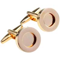 Custom Photo or Message Gold Cufflinks