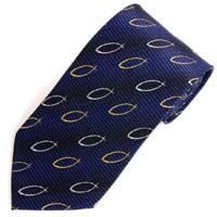 Jesus Fish Christian Tie Navy Polyester