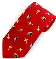 Red Tie with Crosses & Bibles - Christian Ties