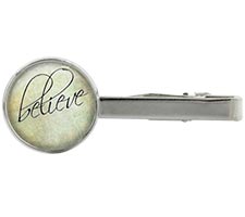 Believe Men's Tie Bar, Silver Tie Clip