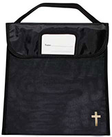 Book, Bible or Music Black Bag with Cross