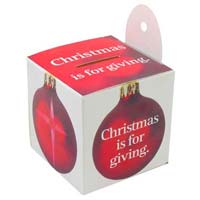 Christmas is for Giving Ornament Donation Box (Pkg of 50)