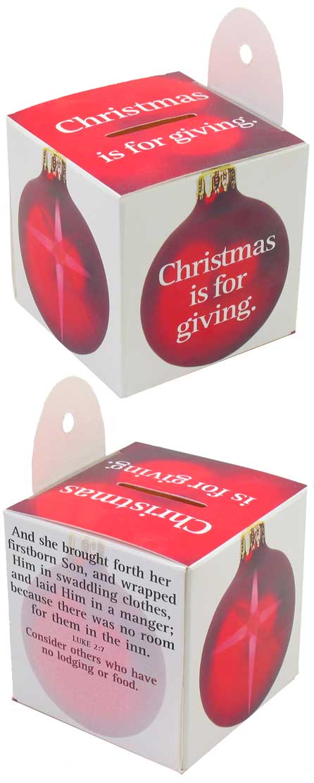 Christmas is for Giving  Ornament Donation Box-Pkg of 50
