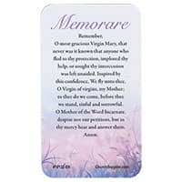 Memorare Inspirational Plastic Prayer Card