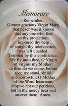 Memorare Inspirational Plastic Prayer Card