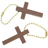 Inexpensive Wood Cross Key Chains