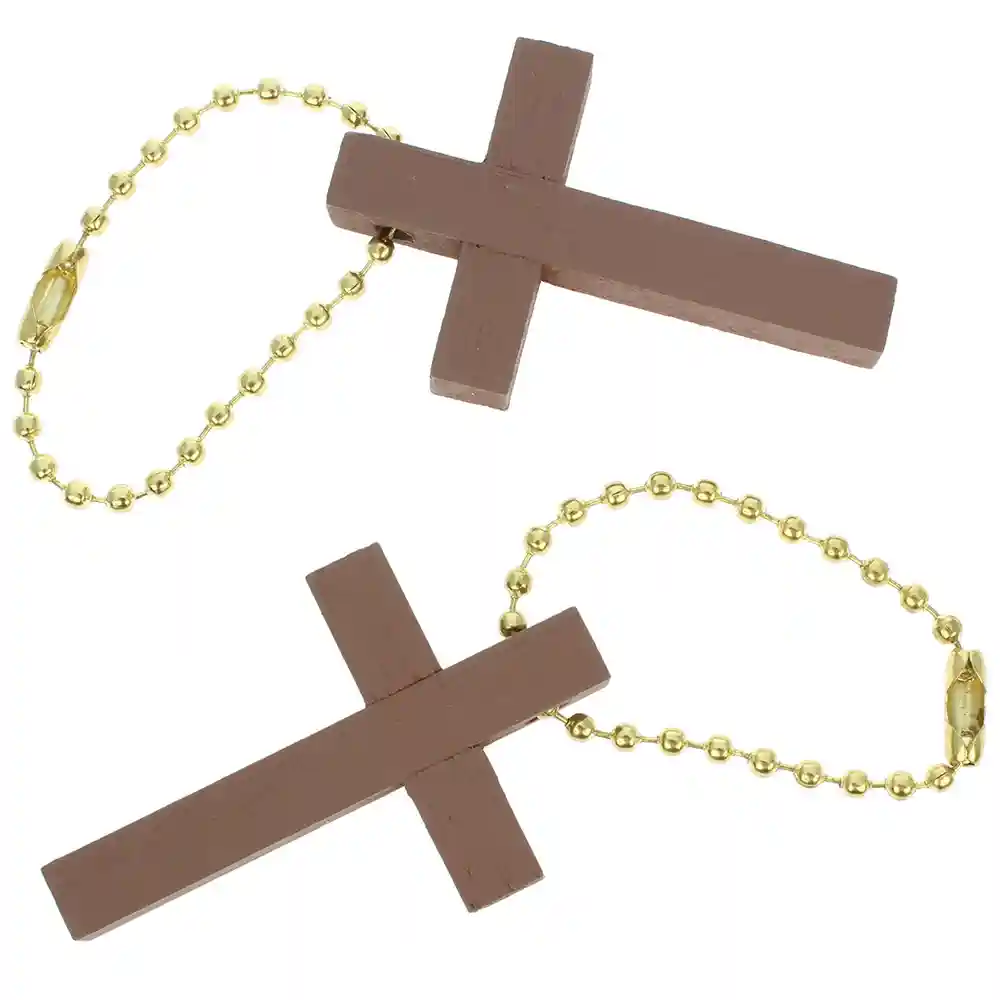 Inexpensive Wood Cross Key Chains - Christian