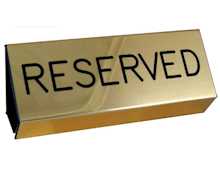 Reserved Brushed Gold Flexible Pew Signs