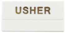 White Plastic Usher Name Badge Pins