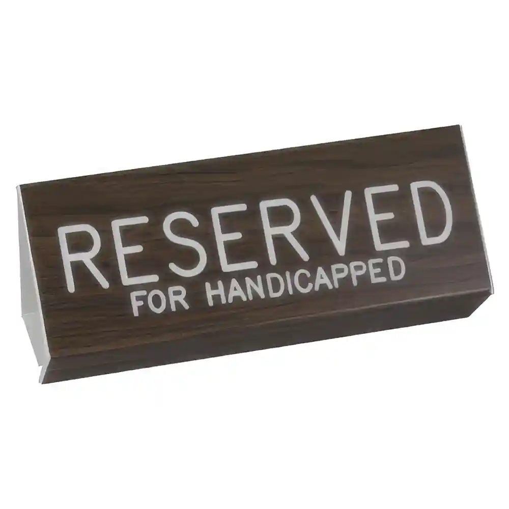 Reserved for Ushers Pew Signs Walnut Grained Set of 2
