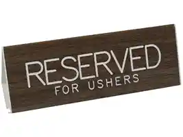 Reserved Pew Signs Walnut Grained (Pkg of 2)