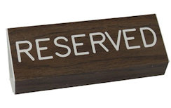 Reserved Pew Signs Walnut Grained (Pkg of 2)