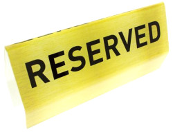 Reserved Gold Acrylic Pew Signs Clamp-on Style