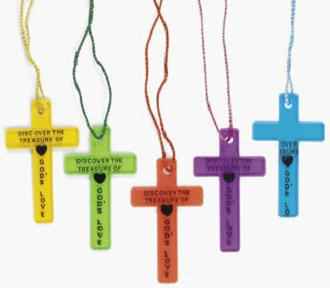 Plastic Cross Necklaces Gods Love Inexpensive