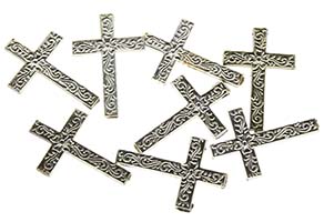 Silver Plastic Cross 1.25 Inches