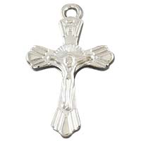 Crucifix Charms Silver Plastic 1 inch (Pkg of 12)