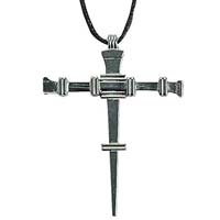 Nail Cross Necklace Easter, Pewter