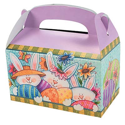 Easter Treat Boxes  w Handle Cardboard