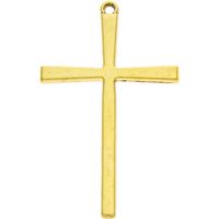 Gold Cross Large Metal Pendant (Pkg of 24)