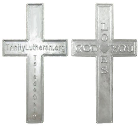 God Loves You Pocket Cross Custom Church Name Bulk