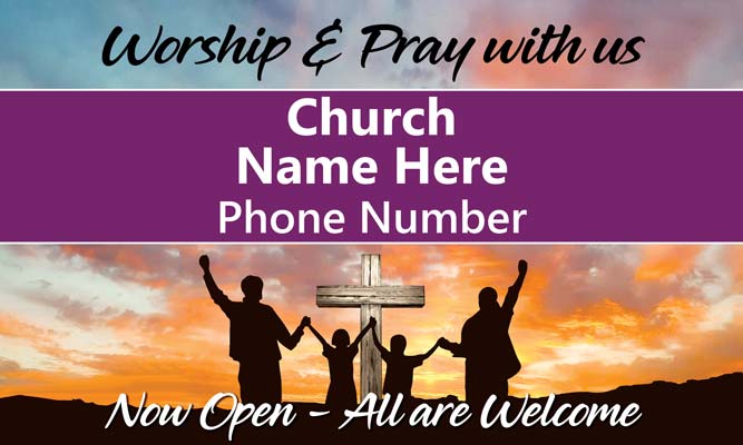 Welcome To Our Church 5 foot x 3 foot Outdoor Banner