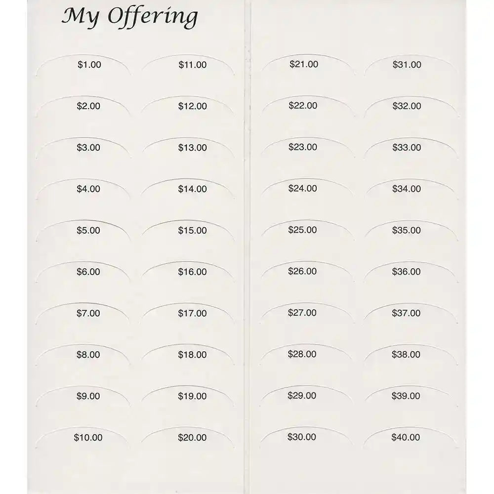 $40 Sacrificial Offering Lenten Easter Dollar Bill Folder - Inside