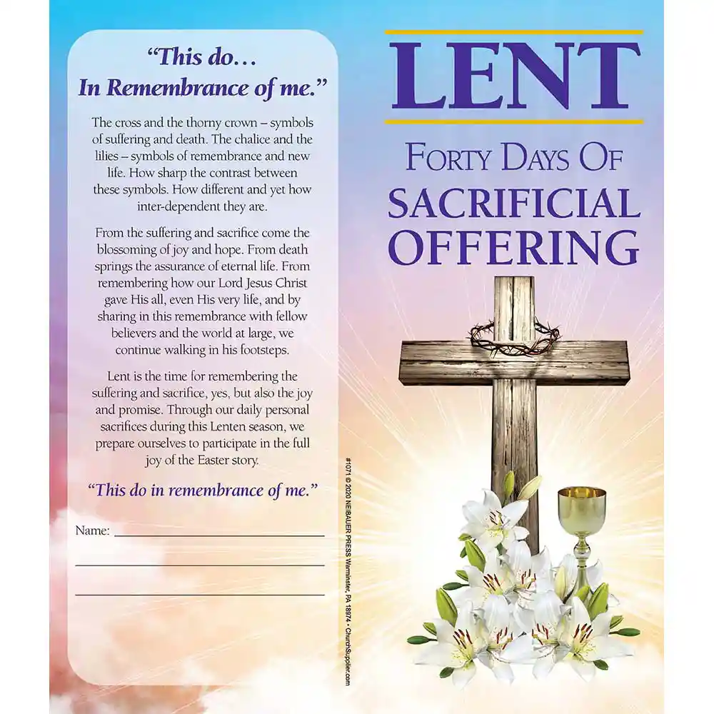 $40 Sacrificial Offering Lenten Dollar Bill Folder - Front and Back Cover